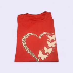 Butterfly Heart Kids Shirt - Red